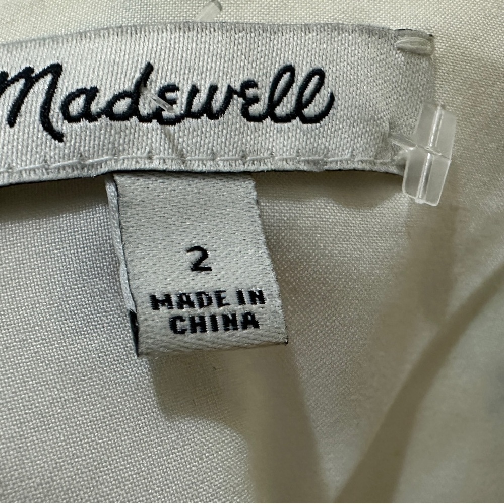 197 Madewell | EUC Ivory Floral Cap‑Sleeve Button‑Front Midi Dress (Size 2) - Picture 8 of 15